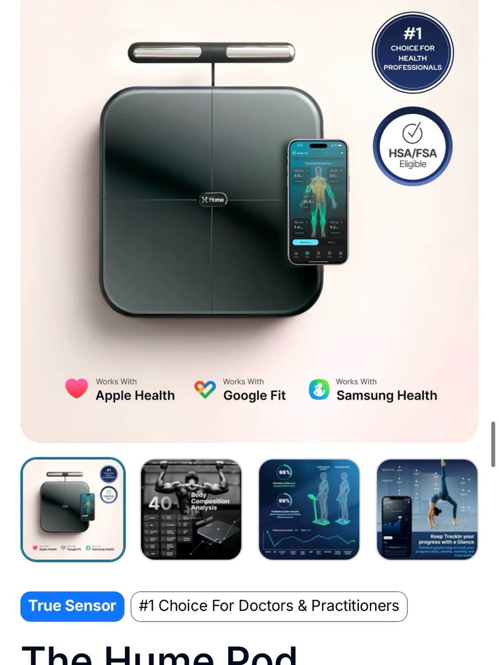 Smart Body Composition Scale — Black